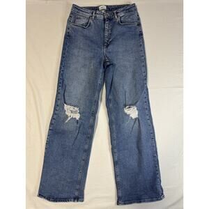 Only brand - High-waisted distressed wide-leg Blue Jeans - Size 31/32